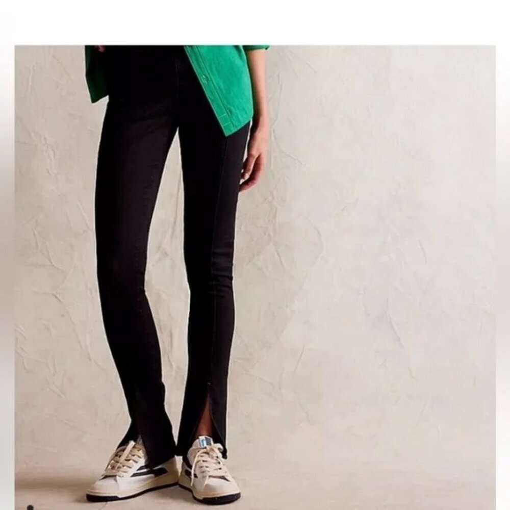 NWOT We The Free Women's Double Dutch Slit Pull On Skinny Jeans Black - Picture 2 of 10